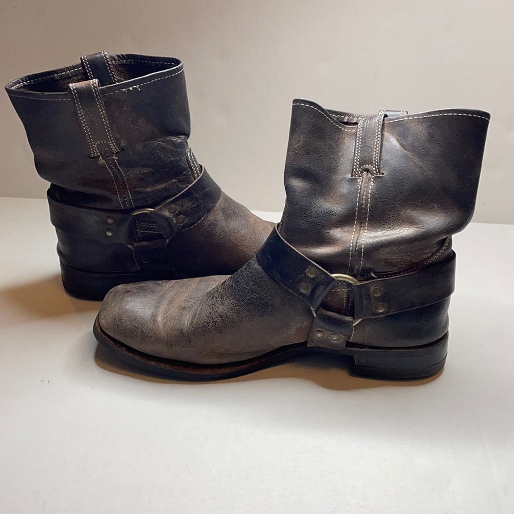 Frye Boots tread is worn and could stand to be replaced.